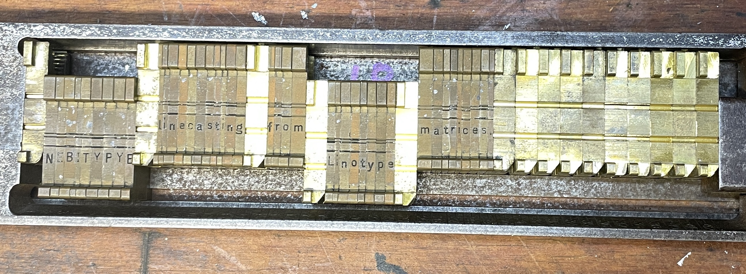 Nebitype Linotype Stick with Linotype Mats